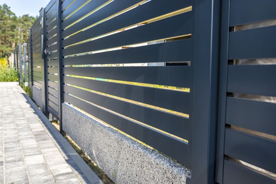 modern black steel fencing