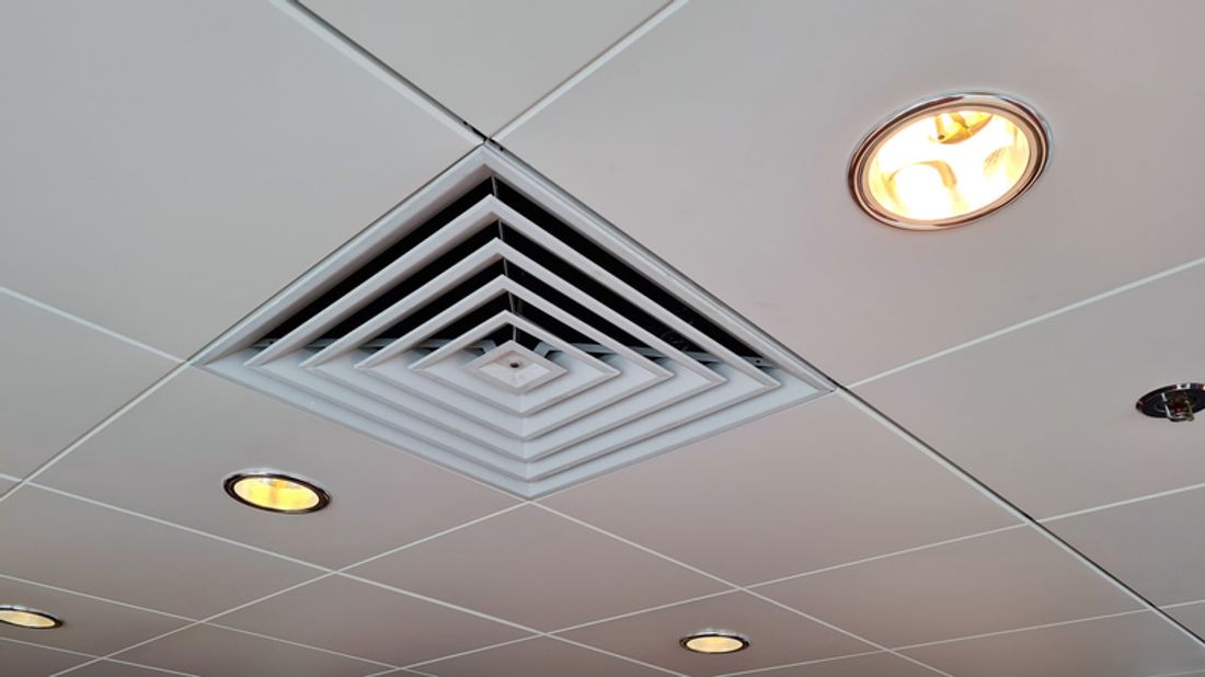 An aircon duct on the ceiling