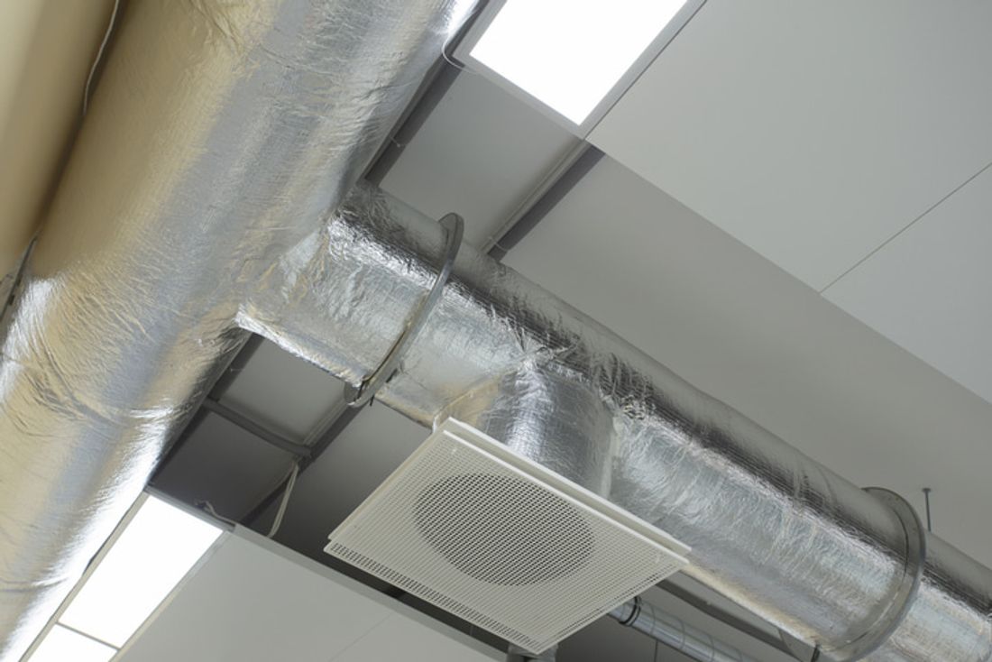 Ducted air conditioning system on the ceiling