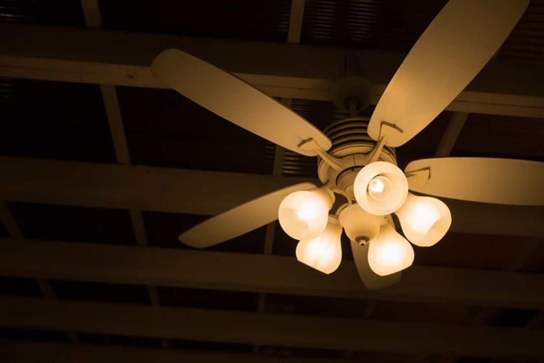 Ceiling fan installation with light fitting attachment