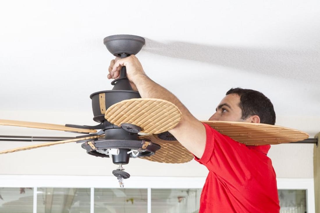 A closer look at Professional Ceiling Fan Installation Near Window Ac Unit