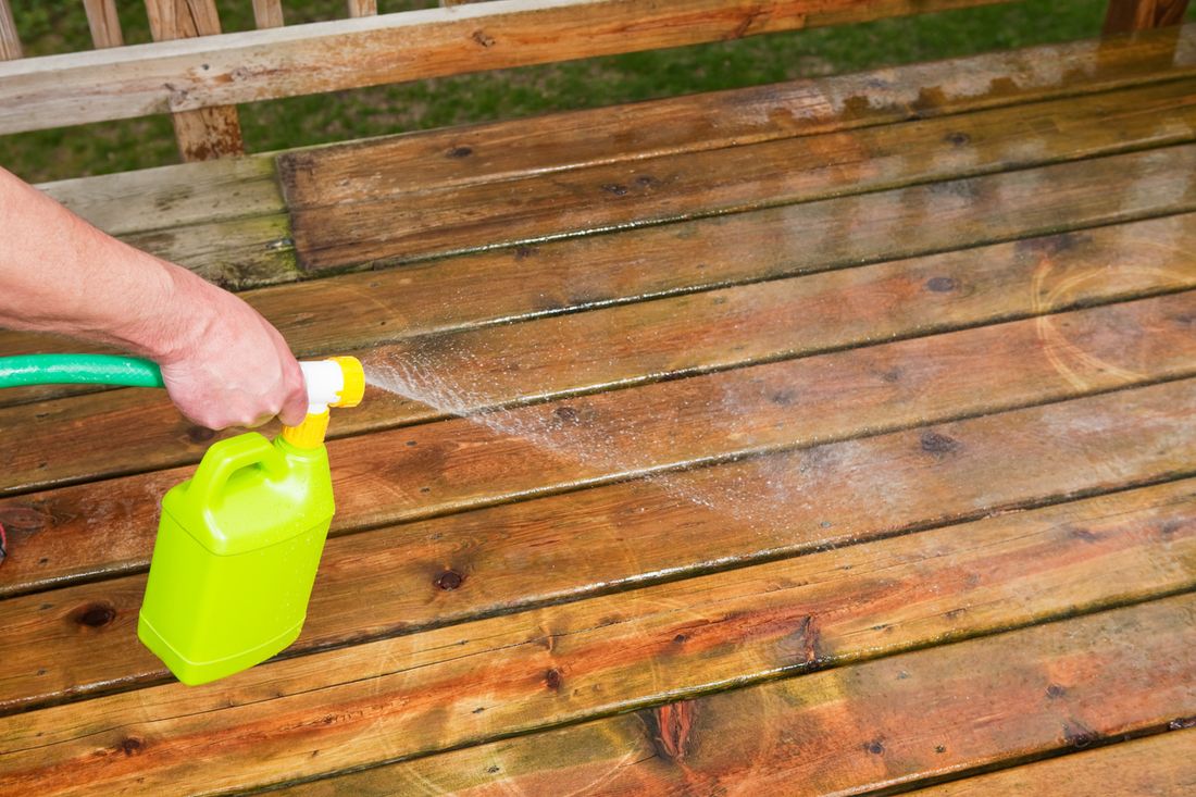 Deck maintenance to clean and refinish decking
