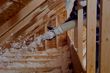 Loose fill insulation is used in ceiling cavities
